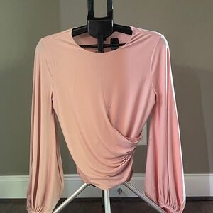 Express Soft Pink Draped Blouse